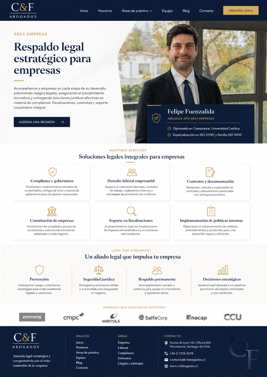 Área Empresa C&F Abogados: respaldo legal estratégico para empresas.