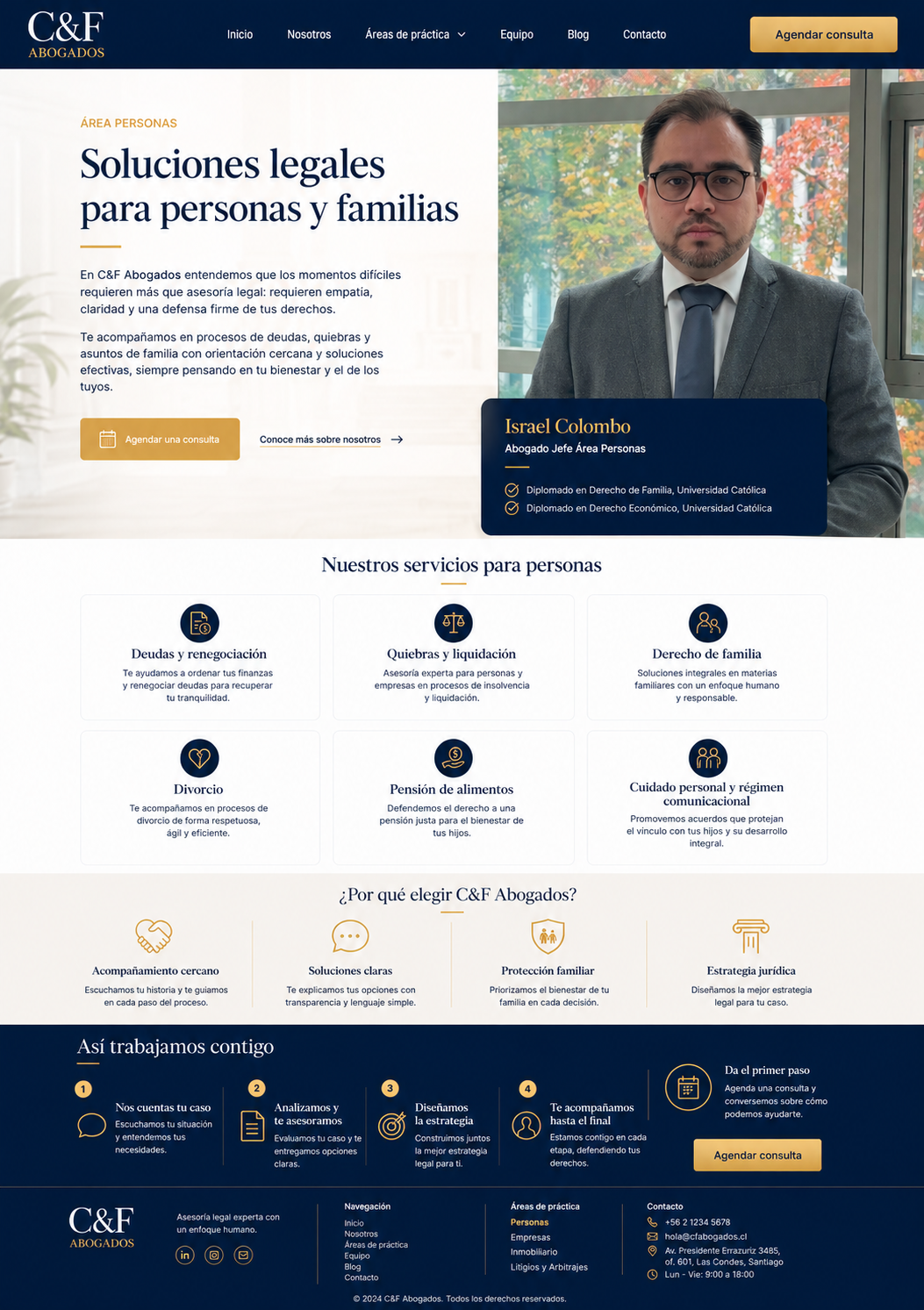 Área Personas C&F Abogados: soluciones legales para personas y familias.